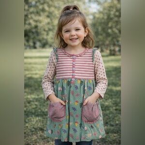 Matilda Jane Girls Patchwork Dress Size 10 Boutique